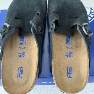 Birkenstock Boston Suede Clogs Black – Size EU 41 – Brand New With Tags